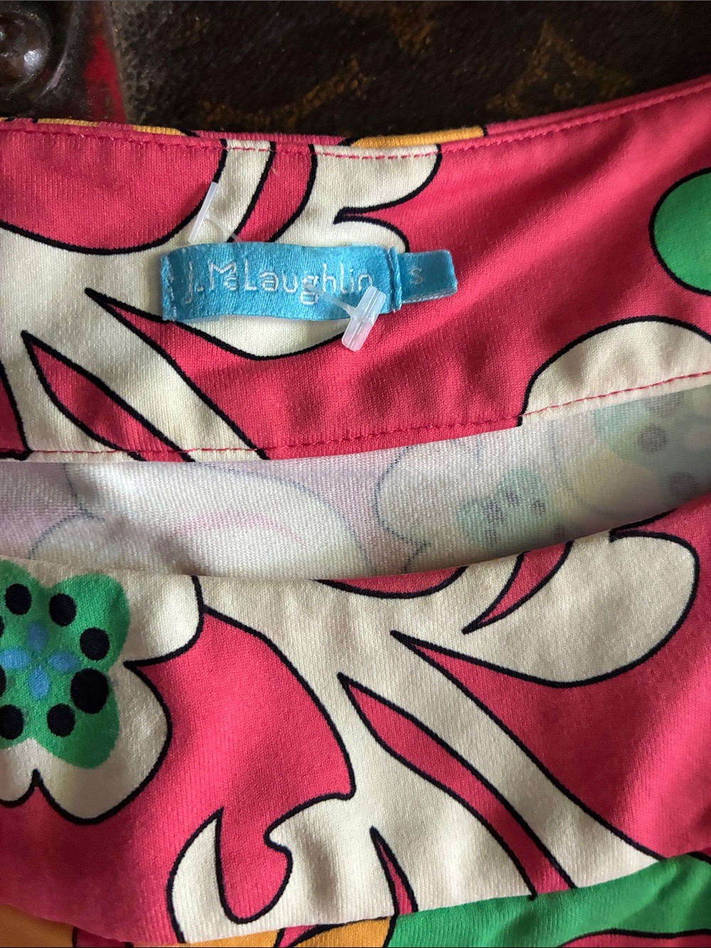 J. McLaughlin Bold Pink Floral Sundress with Green Accents - Picture 2 of 10
